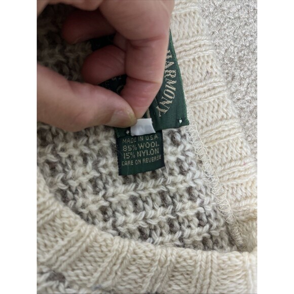 Vintage 90s Lake Harmony Rowing Club Men’s Sz M Wool‎ Sweater USA Flawed As Is - Picture 6 of 11